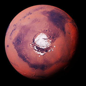 grande quantidade de gelo em Marte