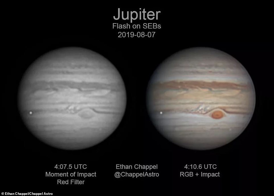 Algo grande atingiu Júpiter