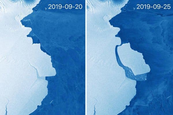Iceberg gigantesco se separa da Antártica
