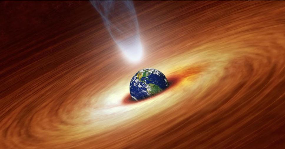 Veja o que aconteceria se a Terra caísse num buraco negro