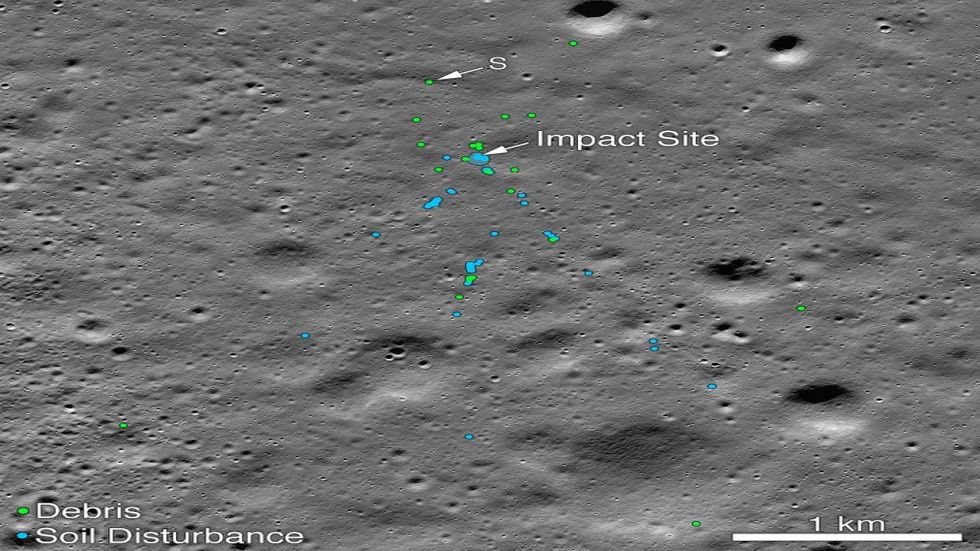 Sonda da Índia que caiu na Lua é encontrada pela NASA