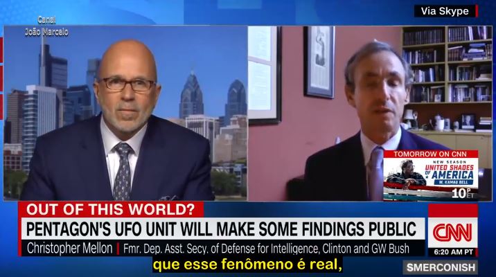 CNN entrevista Christopher Mellon a respeito dos OVNIs (vídeo legendado)