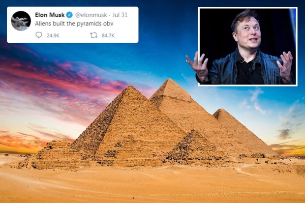 "Alienígenas construíram as pirâmides", tuitou Elon Musk - Egípcios não gostaram