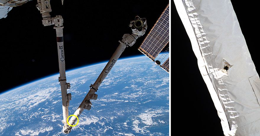 Lixo espacial atinge braço robótico da Estação Espacial Internacional