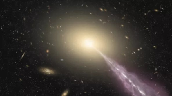 Estrutura de rádio é detectada em torno do quasar mais brilhante do universo
