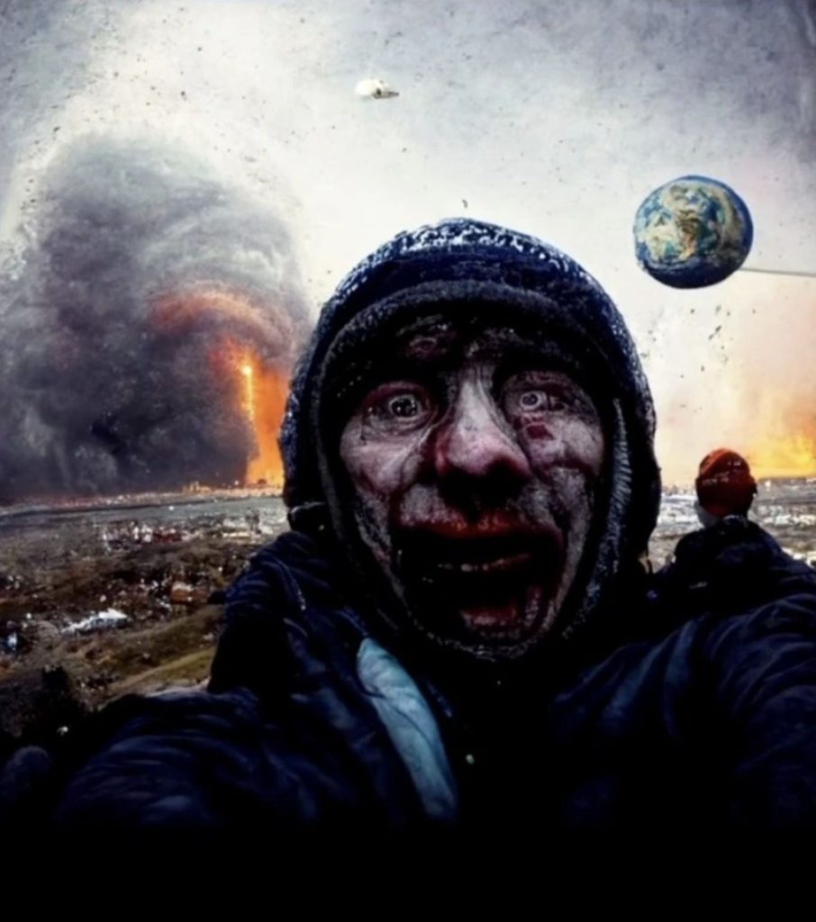 Aterrorizante: IA gera desenhos dos últimos "selfies" da Terra
