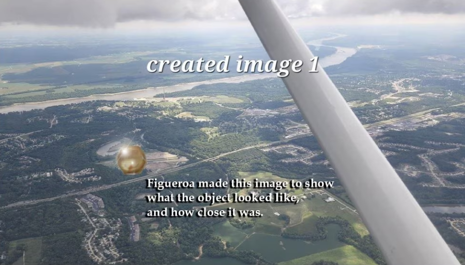 Piloto relata contato imediato com esfera dourada durante voo