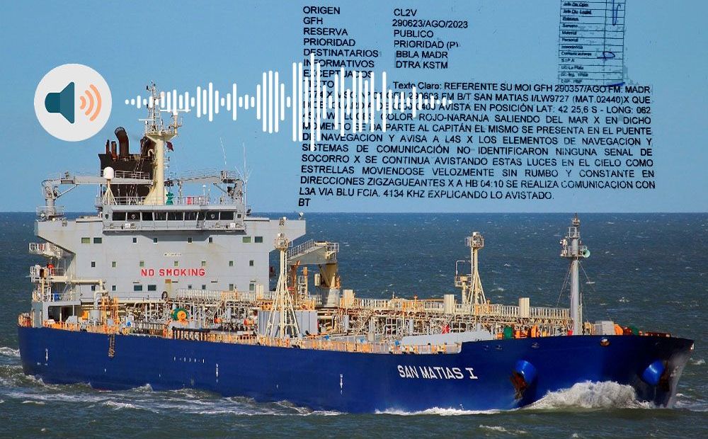 Navio mercante argentino relata OVNIs saindo do mar